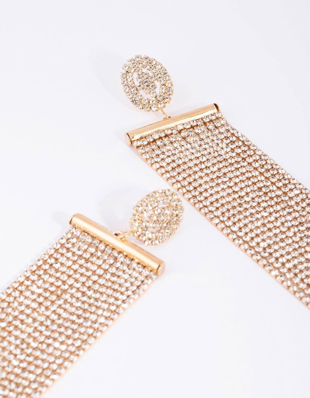 Gold Diamante Drop Earrings