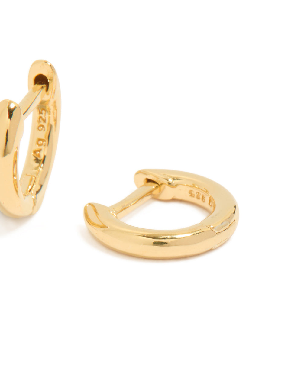 Gold Plated Sterling Silver Huggie Hoop Earrings