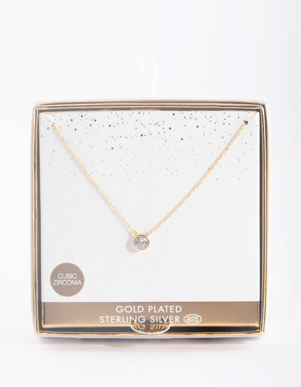 Gold Plated Bezel Pendant Necklace