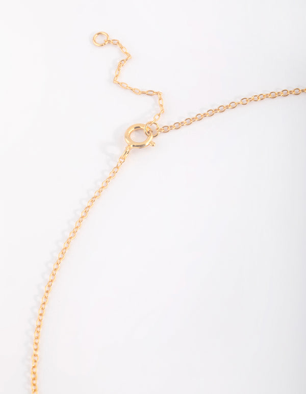 Gold Plated Bezel Pendant Necklace