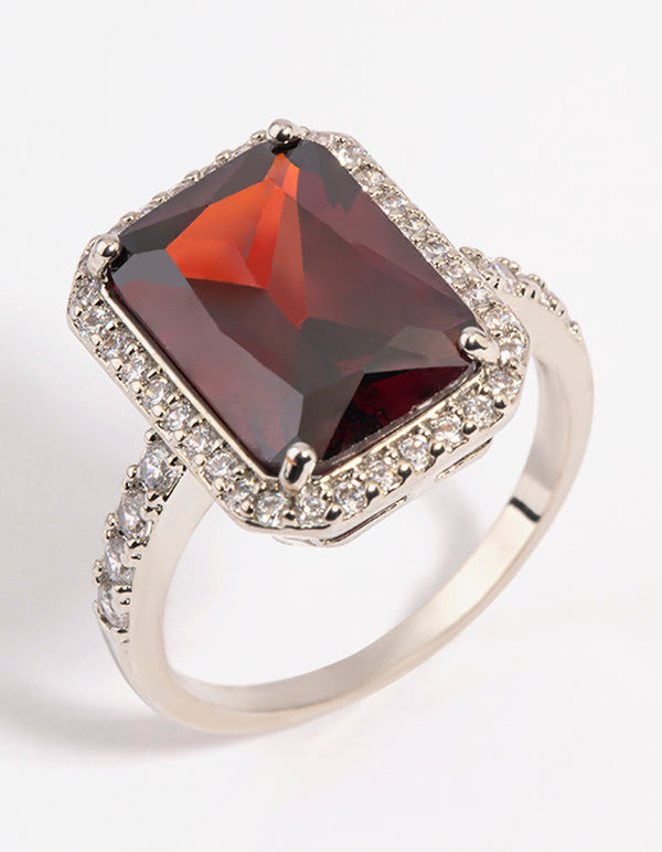 Ruby Diamond Simulant Halo Ring