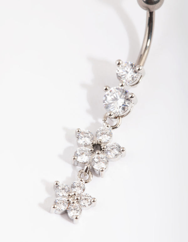 Titanium Floral Belly Bar