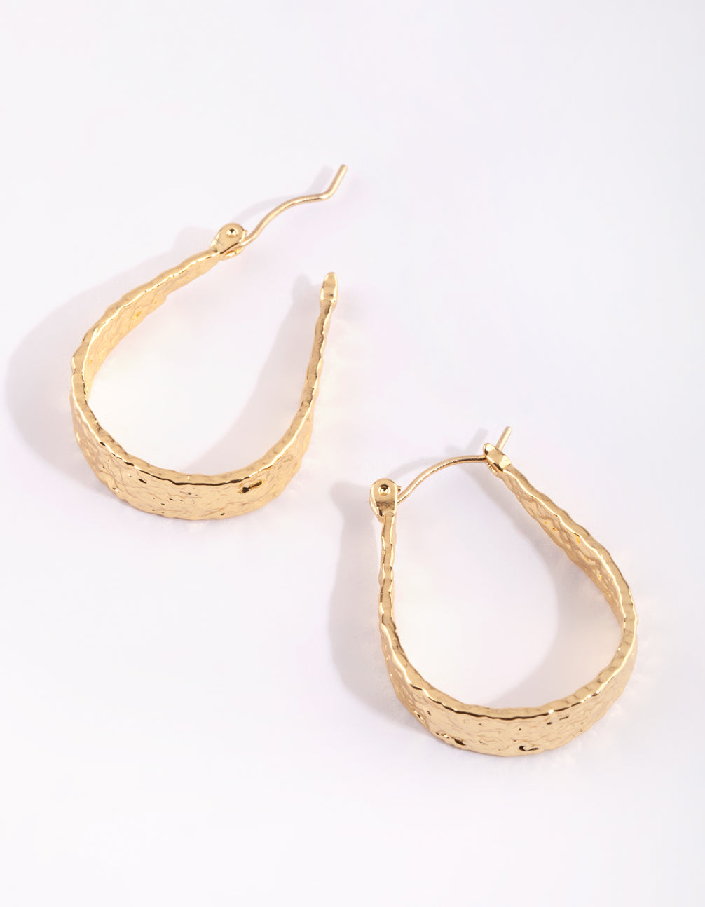 Gold Plated Molten Hoop Earrings