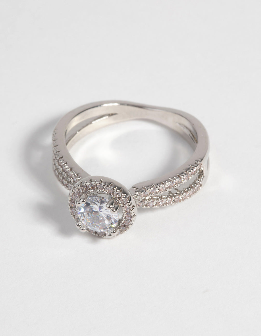 Silver Baguette Cubic Zirconia Ring