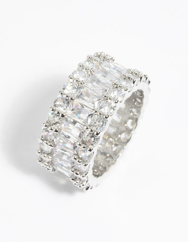 Silver Baguette Cubic Zirconia Ring