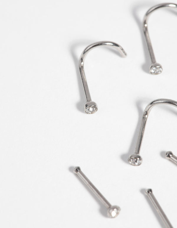 Surgical Steel Nose Studs with Diamantes