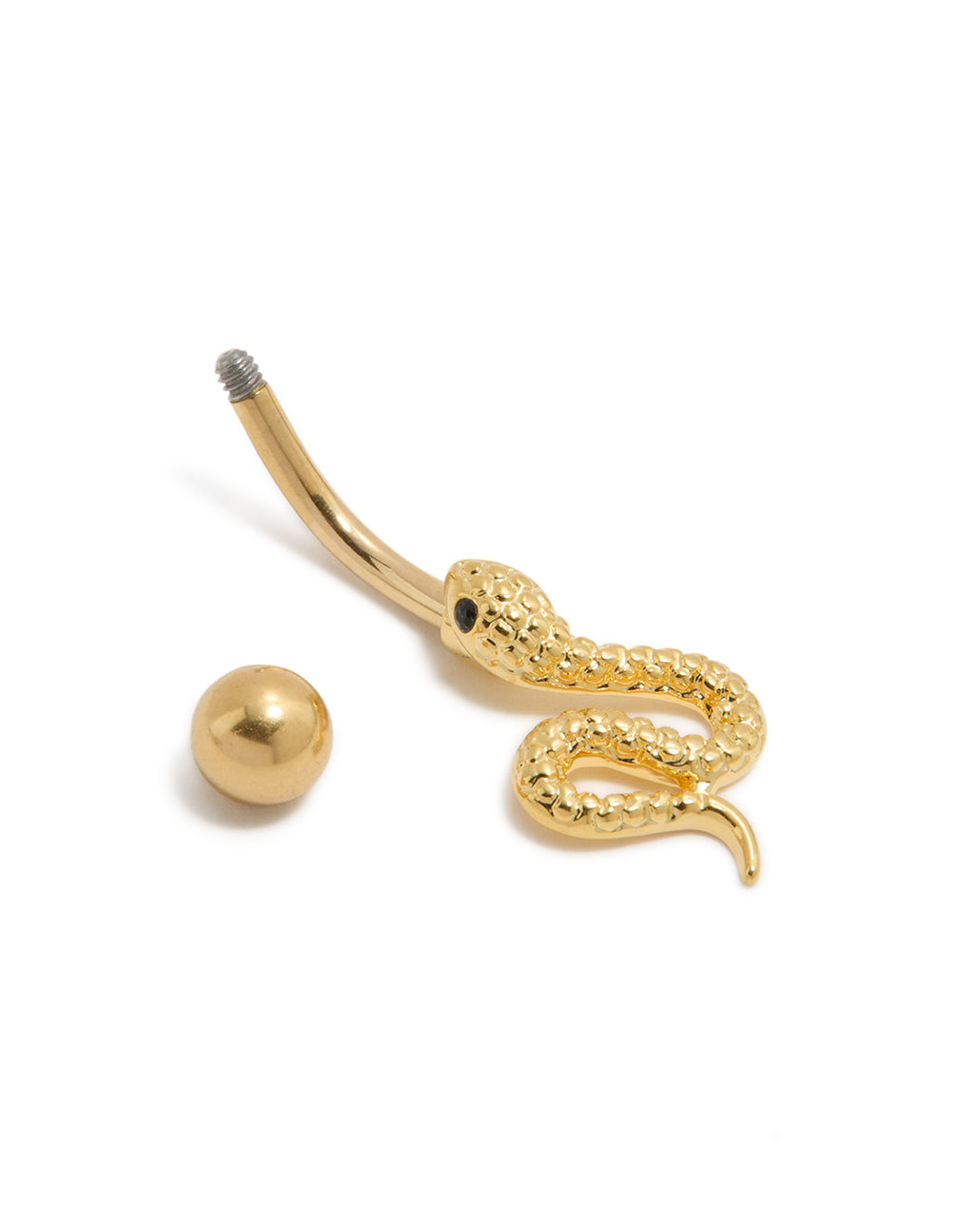 Gold Plated Titanium Snake Belly Bar