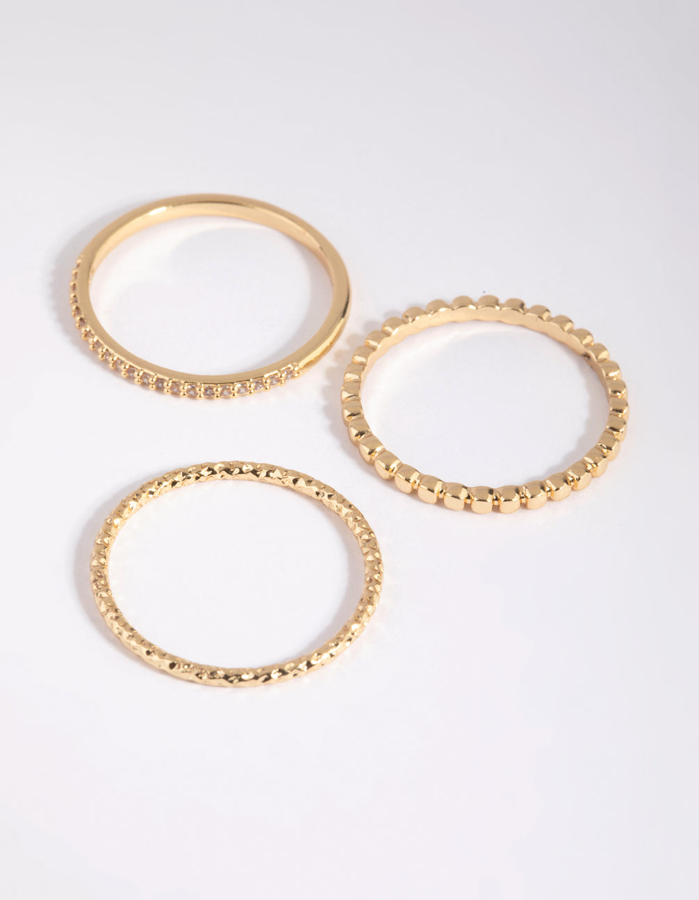Gold Diamante Ring Stack Pack