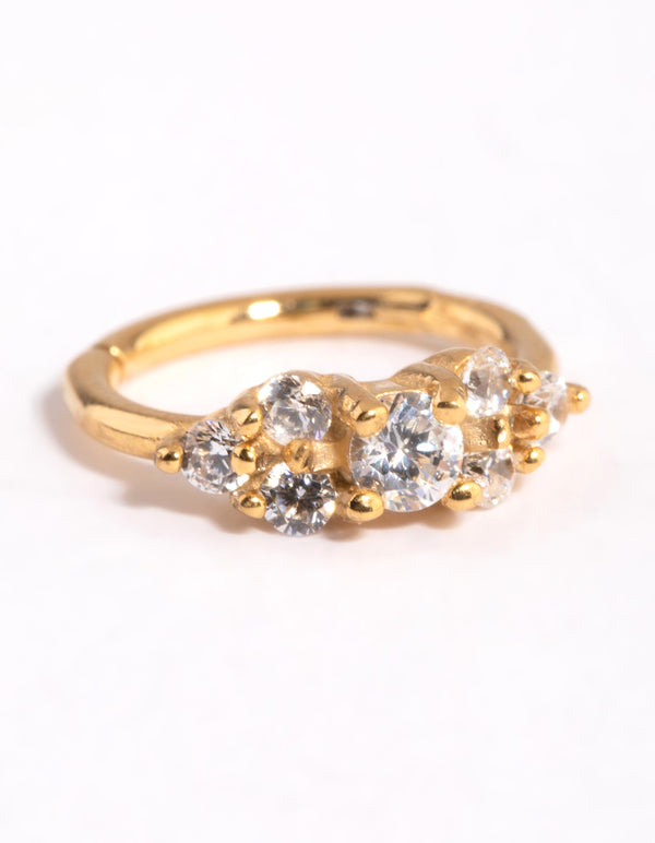 Gold Plated Surgical Steel Cubic Zirconia Clicker