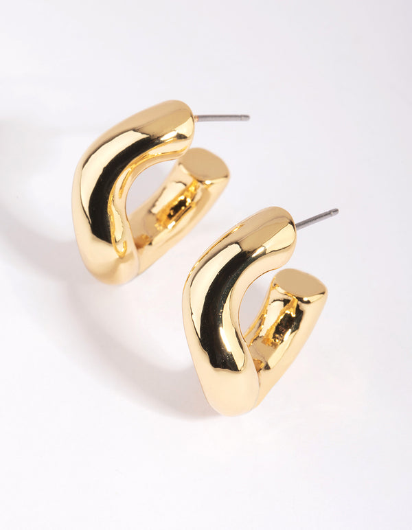 Gold Plated Chunky Hoop Earrings