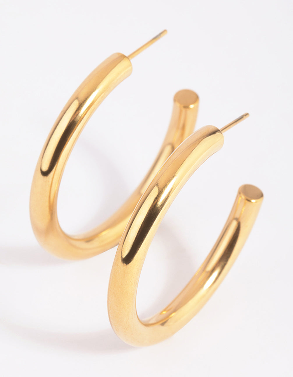 Waterproof Gold Plated Stainless Steel Hoop Earrings