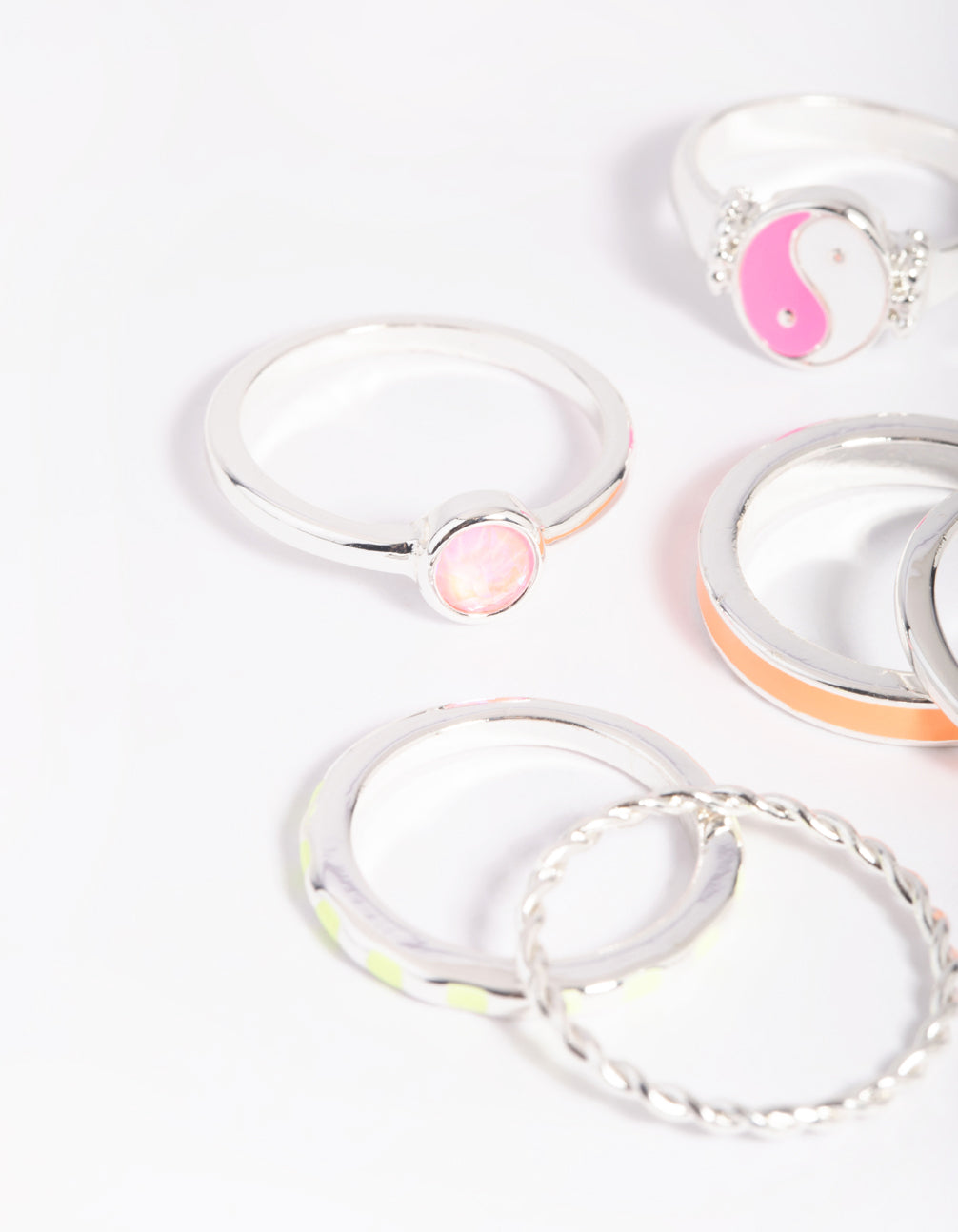 Silver Yin Yang Ring 6-Pack
