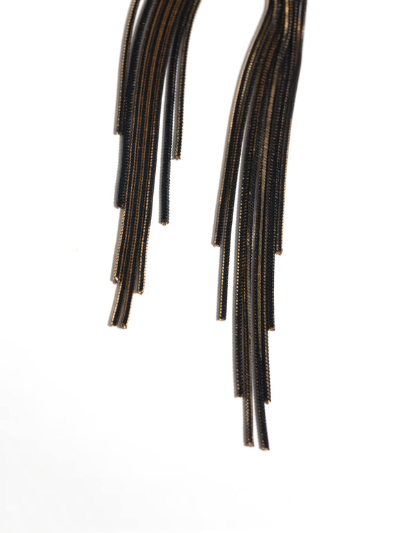 Black Waterfall Diamante Earrings