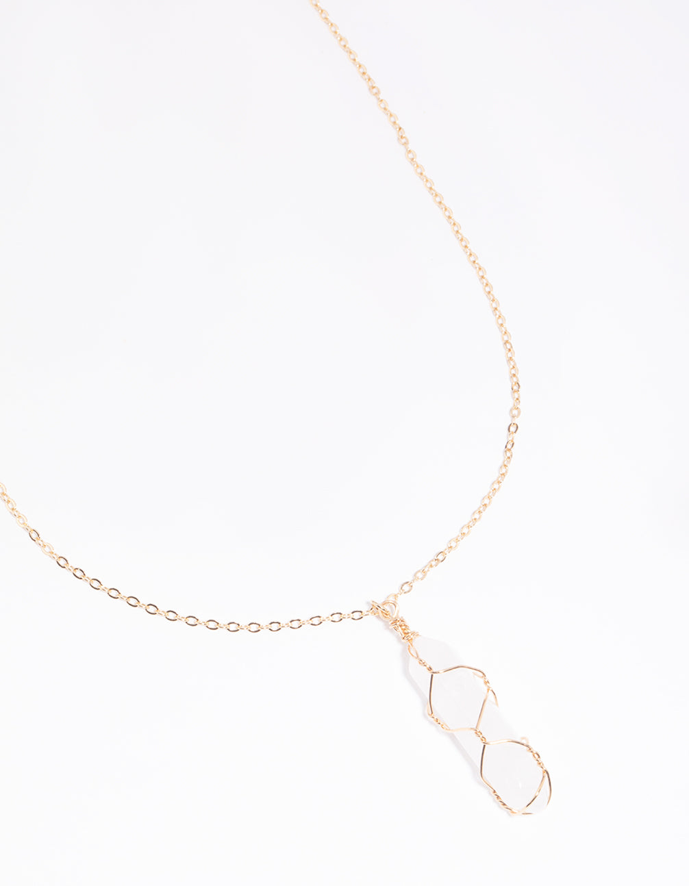 Gold Moonstone Shard Necklace