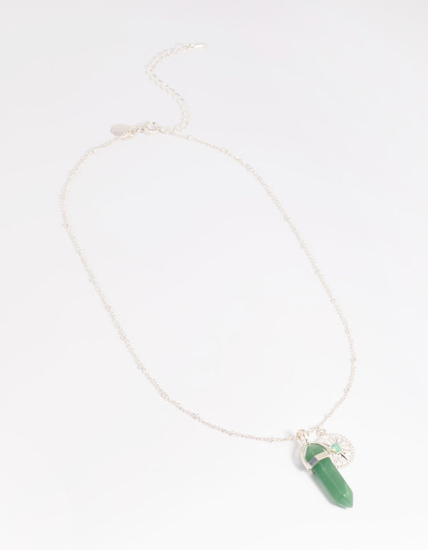 Green Fluorite Shard Disc Necklace