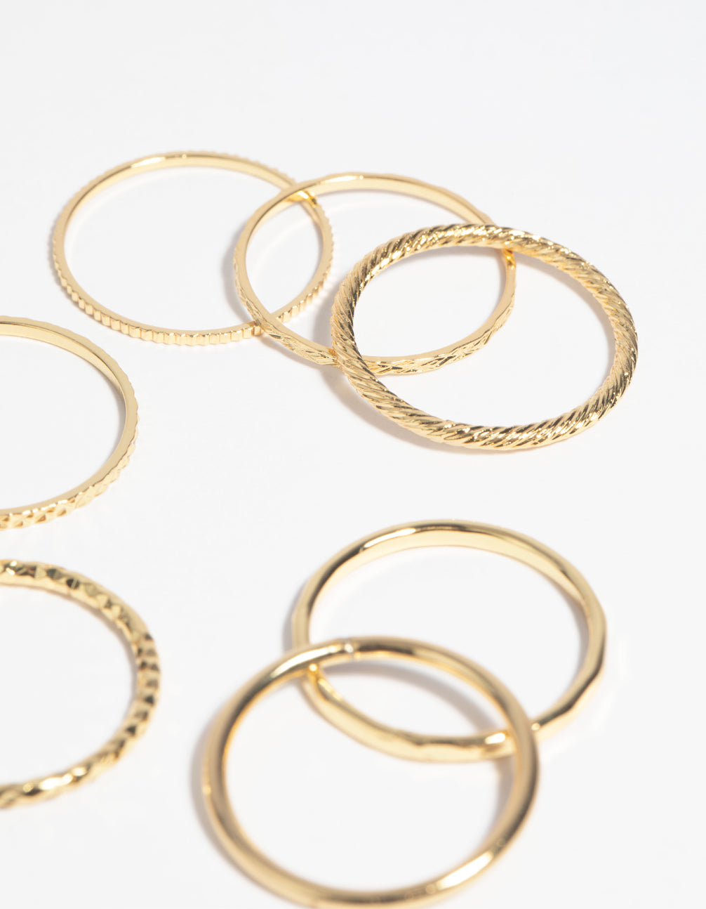 Gold Plated Textured Ring Pack