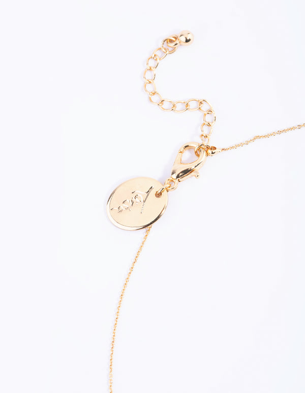 Gold Plated Brass Pave Butterfly Necklace