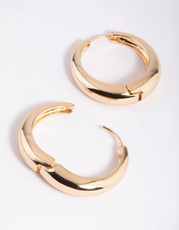 Gold Hinge Classic Hoop Earrings