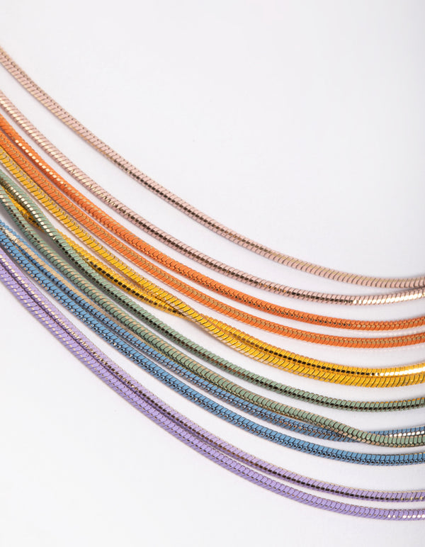 Rainbow Chain Layered Necklace