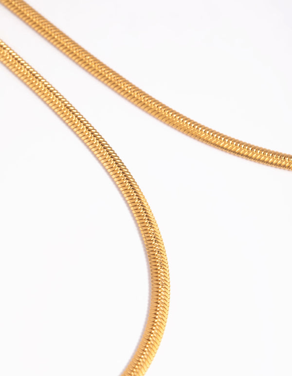 Waterproof Gold Plated Stainless Steel Fine Chain Necklace 2-Pack