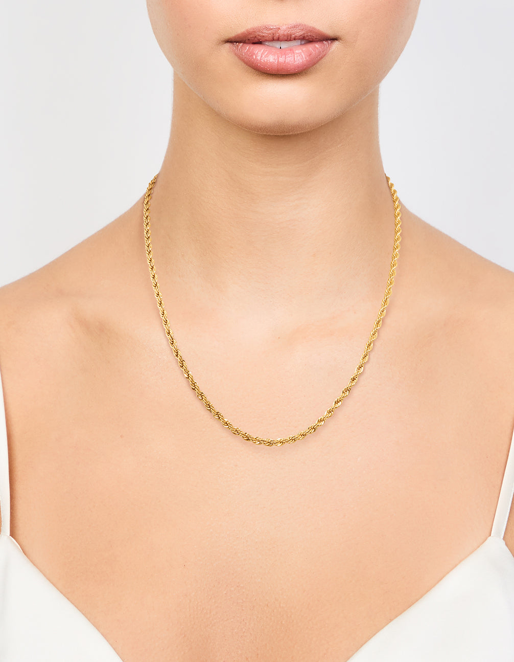 Waterproof Gold Plated Stainless Steel Twisted Chain Necklace