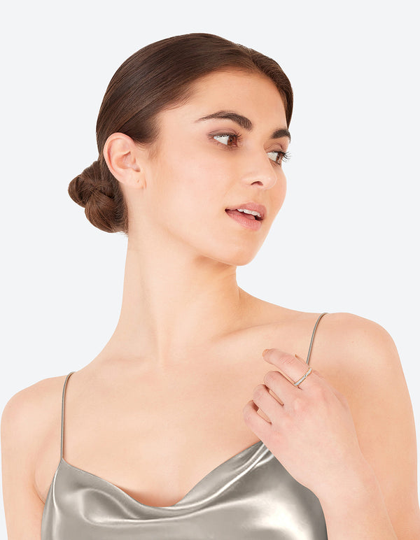 Waterproof Gold Plated Stainless Steel Cubic Zirconia Ring