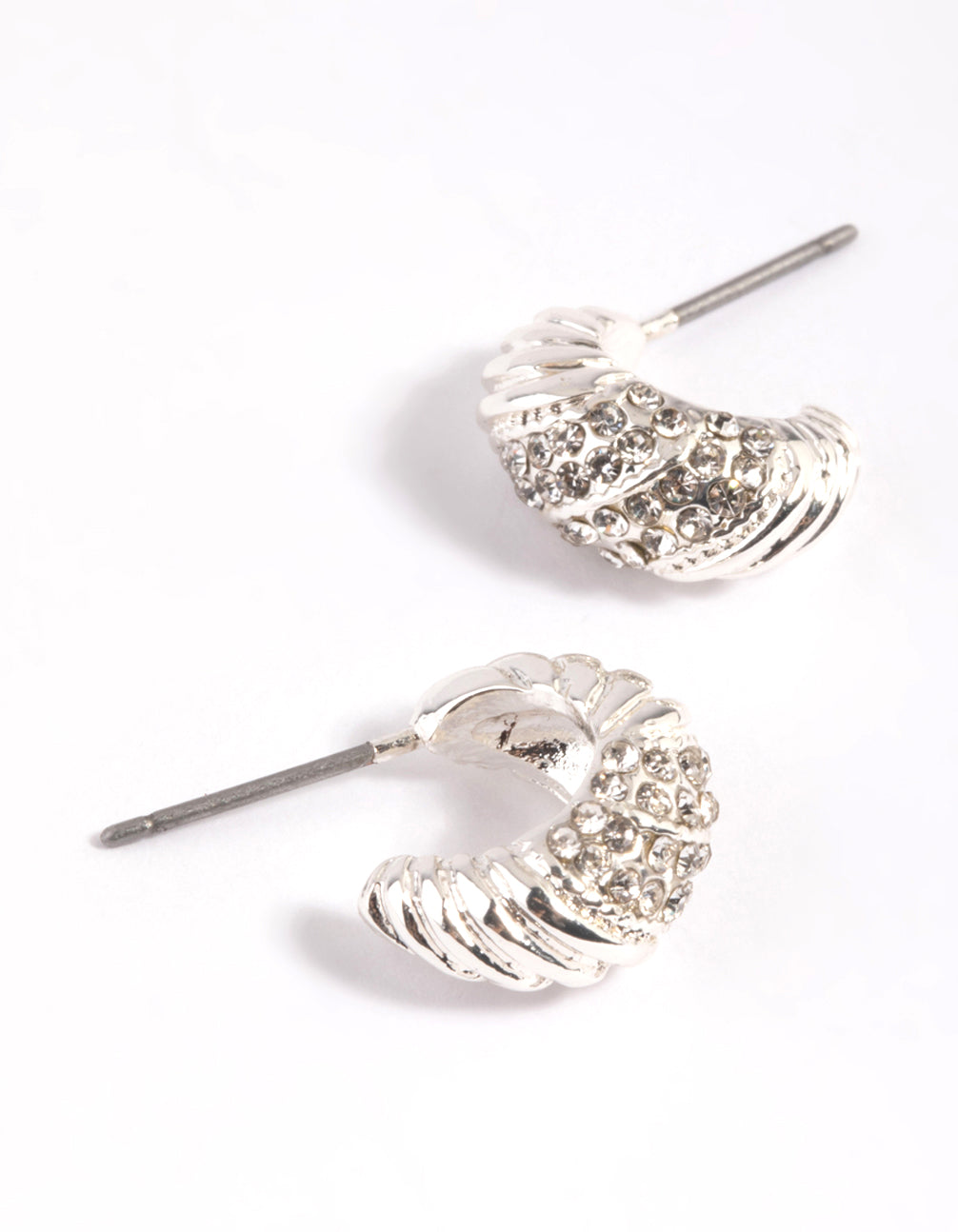 Silver Mini Mixed Text Hoop Earrings
