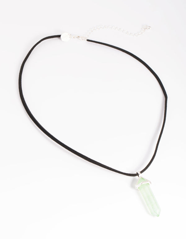 Green Fluorite Shard Cord Necklace