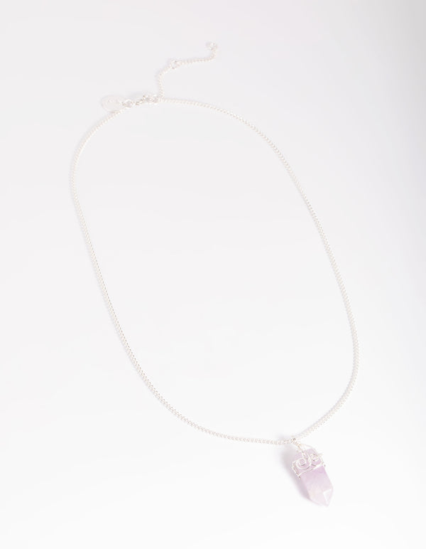 Silver Amethyst Shard Necklace