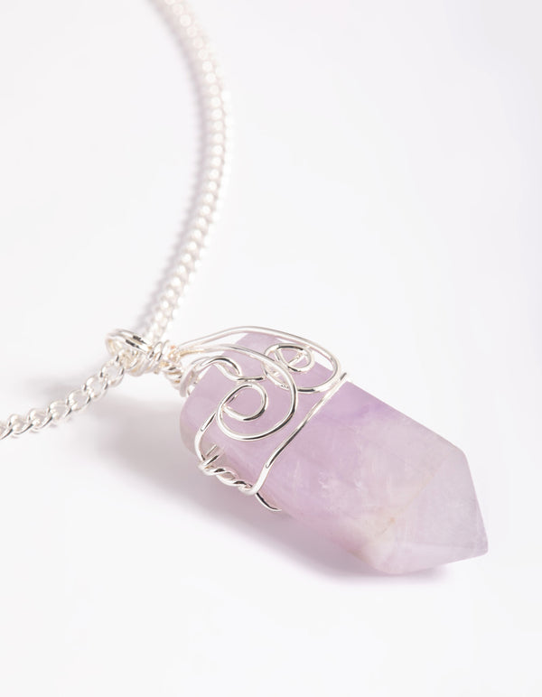 Silver Amethyst Shard Necklace