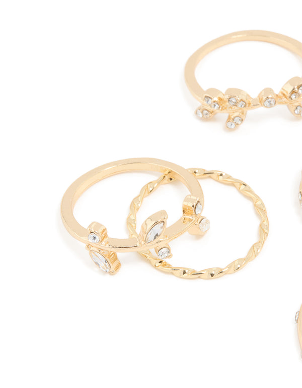 Gold Leaves Ring 8-Pack