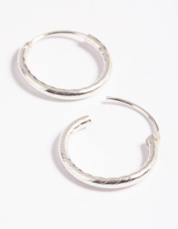 Sterling Silver Twisted Rope Hoop Earrings