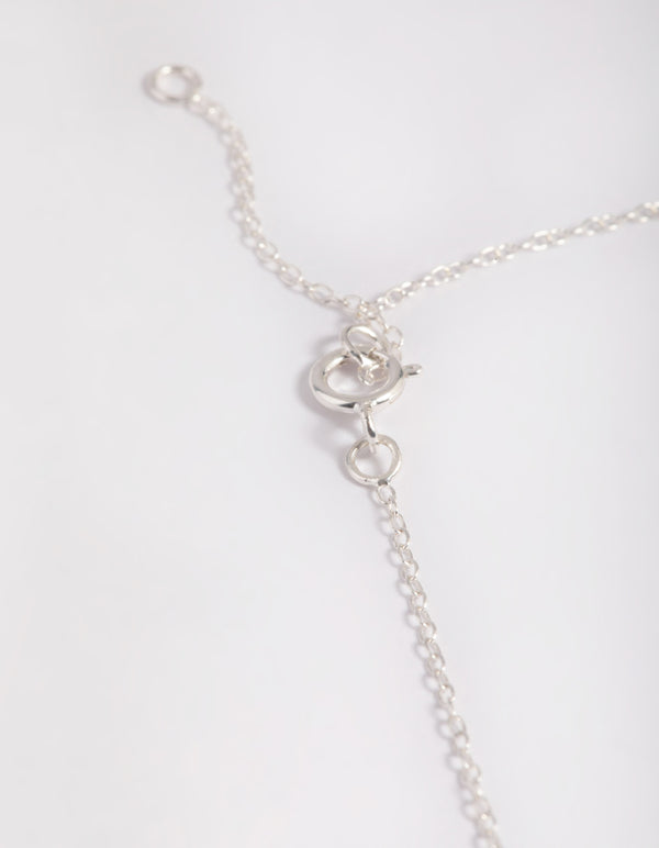 Sterling Silver Cubic Zirconia Marquise Cross Necklace