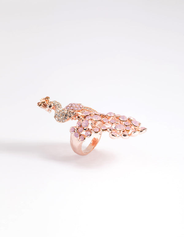 Rose Gold Peacock Statement Ring