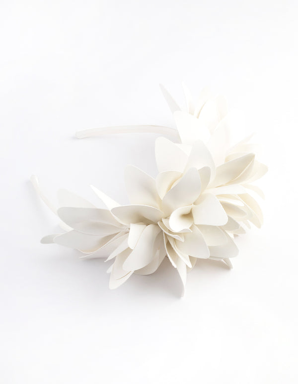 White Petal Statement Headband