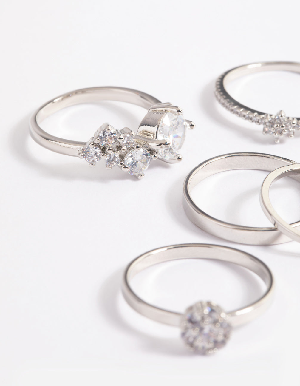 Silver Statement Cluster Ring 5-Pack