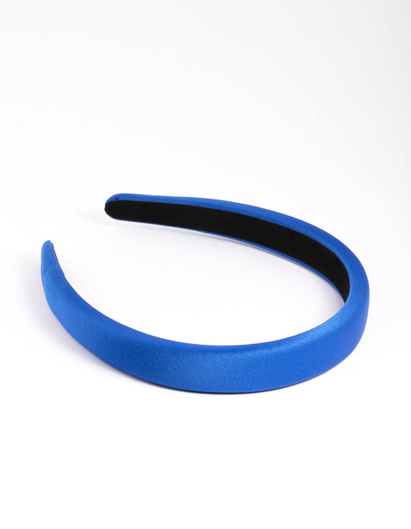 Blue Thin Satin Headband