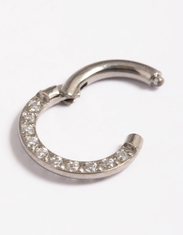 Titanium Cubic Zirconia 6mm Clicker