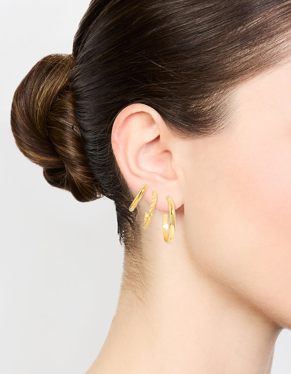 Waterproof Gold Plated Stainless Steel Mixed Huggie Earrings Pack