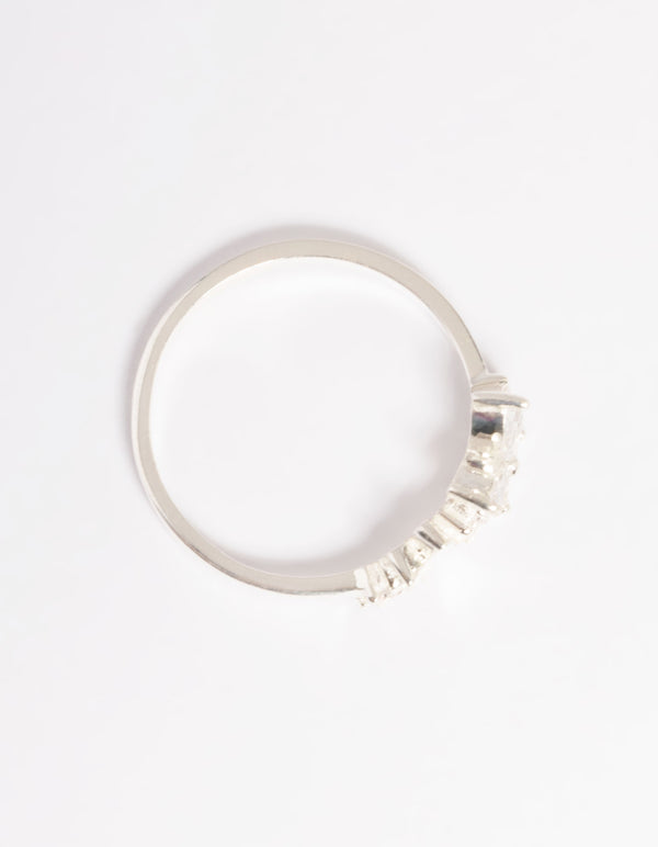 Sterling Silver Cubic Zirconia Butterfly Ring