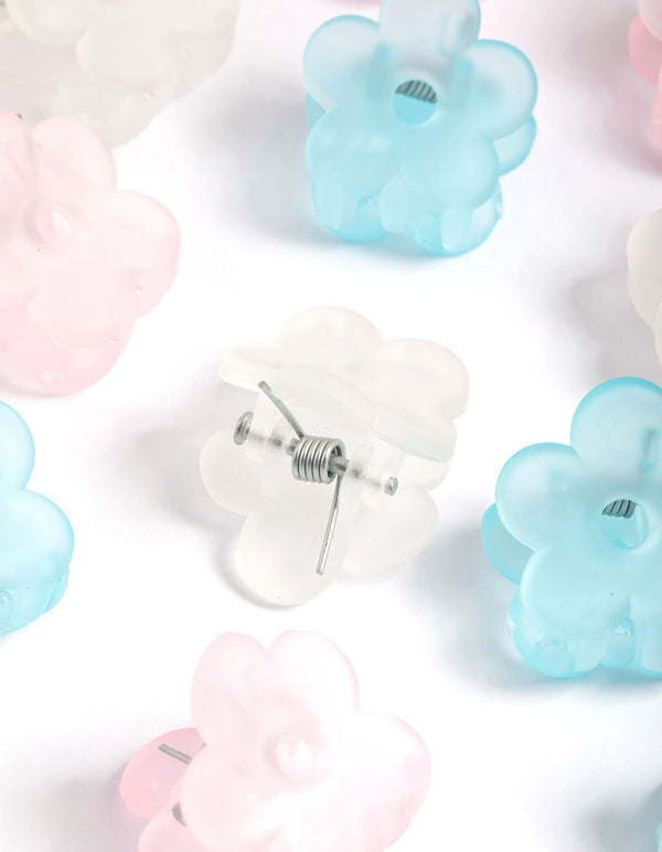 Kids Frosted Flower Claw Clip Pack