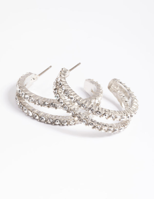 Silver Double Hoop Earring