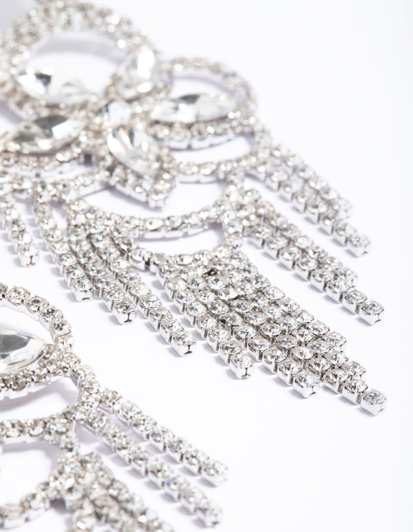 Silver Statement Glam Drop Earrings