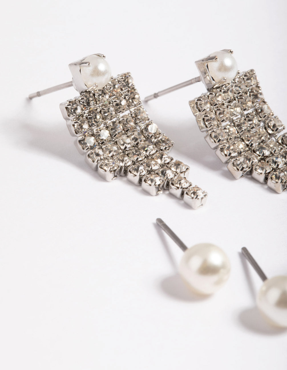 Silver Pearl Stud Mix Earrings Pack