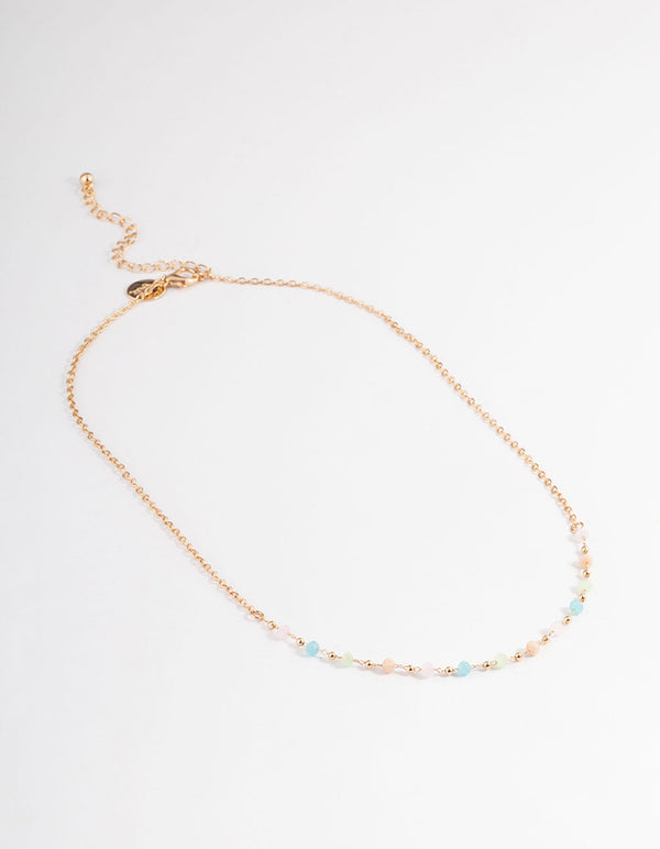 Gold Dainty Bead Necklace
