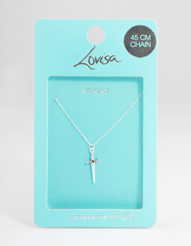 Lovisa Sterling Silver Cubic Zirconia Cross Necklace Sterling