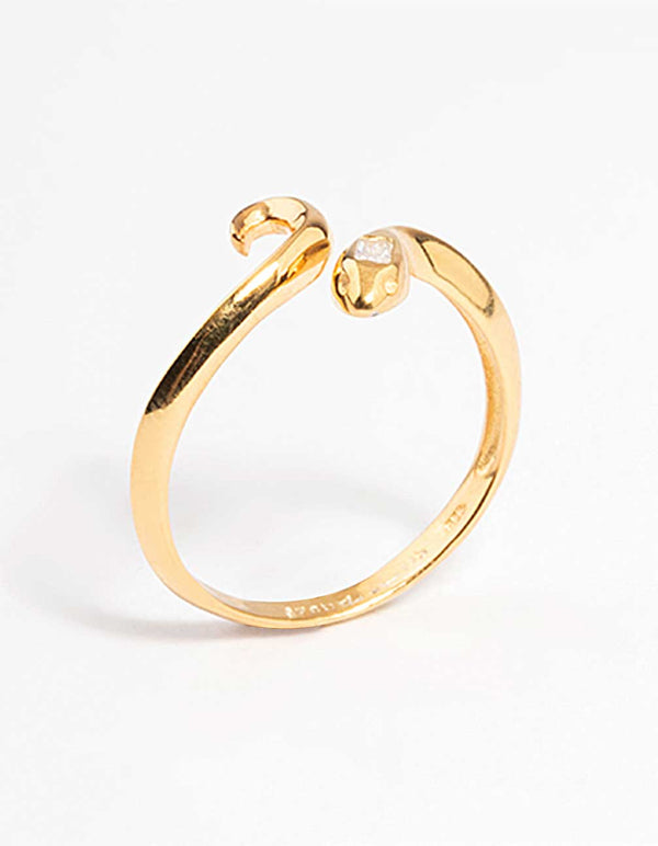 Gold Plated Sterling Silver Snake Wrap Ring