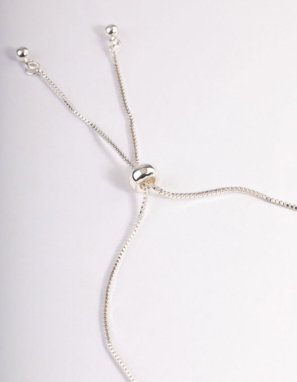 Silver Cupchain Stone Toggle Tennis Bracelet