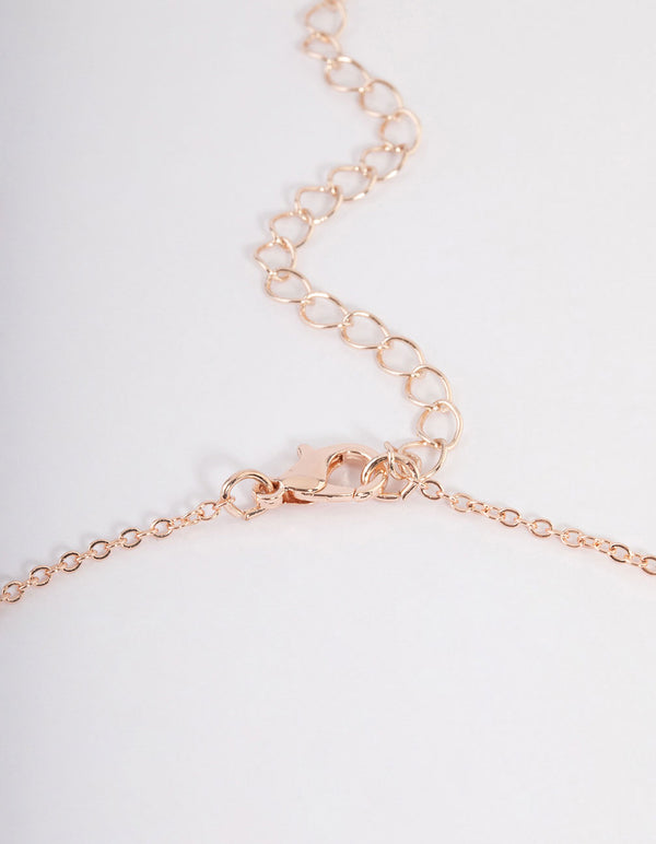 Rose Gold Diamante Heart Jewellery Set