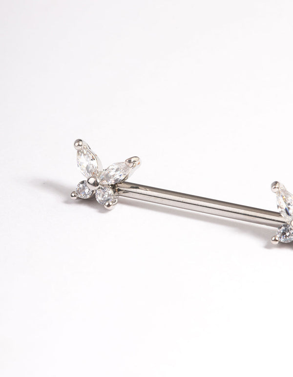 Surgical Steel Butterfly Nipple Bar